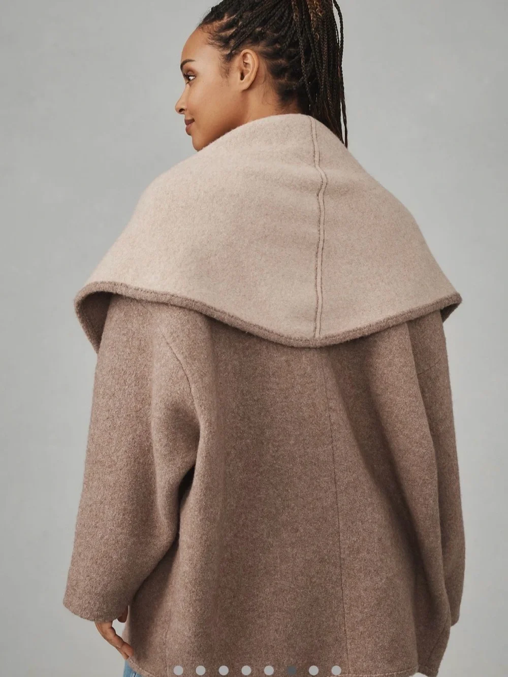 Anthropologie Cozy Two-Tone Wrap Vest in Taupe - Picture 5 of 8